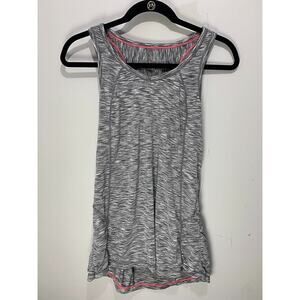 Tangerine Womens Athletic Tank Top Gray & Pink Size M With Back Zipper Pocket